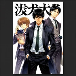 professionally drawn seinen mature cyberpunk detective horror action manga comic cover about wizards, full color, beautifully drawn coherent professional, drawn by ilya kuvshinov, ilya kuvshinov, satoshi kon and tsutomu nihei. japanese script kanji hiragana on the cover. simplistic minimalist stylized cover art. cel shaded
