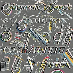 logo design for a retro cyberpunk band with slanted text, italic typography