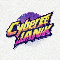 logo design for a retro cyberpunk band with slanted text, italic typography