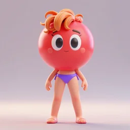 christina hendricks with gumball style, 3 d render blender, cartoon, bikini, 3 d, by akira toriyama