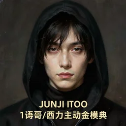hooded man with concealed face, junji ito,