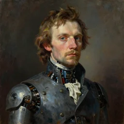 alexander blok portrait, oil painting of alexander blok became a robot, trending on artstation, unreal engine, fantasy art