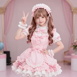 joe biden wearing a cute pink frilly dress holding up a peace sign, kawaii, cute pose, anime pose, feminine girly dress, adorable, raytraced, flickr, high quality photograph