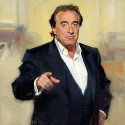 danny devito painting by phil hale, francisco goya,'action lines '!!!, graphic style, visible brushstrokes, motion blur, blurry, hd image