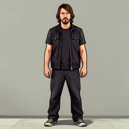 dave grohl in gta v covert art painted by stephen bliss, centered, uncropped, full body, symmetrical face, crispy, trending on artstation, deviantart
