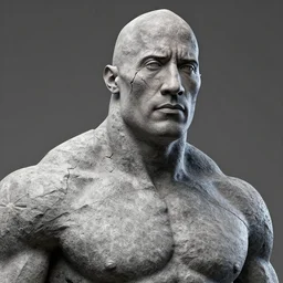 dwayne johnson is a boulder rock made of stone, the thing for fantastic 4, cracks in face, octane render, 8 k cinematic still, highly detailed, sculpted in zbrush, textured in substance, featured on artstation