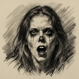 grunge drawing of something in the style of the grudge | horror themed