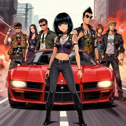 road warrior, gemma chan girl, carmageddon, death race, blood drive, made by stanley artgerm lau, wlop, rossdraws, james jean, andrei riabovitchev, marc simonetti, yoshitaka amano, beksinski artstation, cgsociety