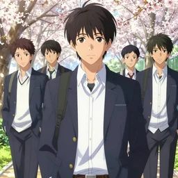 boy's love anime high school scene spring noon setting, high detail concept art, perfect proportions fine face, realistic shaded lighting poster ilya kuvshinov, katsuhiro, jeremy lipkin and michael germash, makoto shinkai, loish and clamp style, trending on art station, best selling artist