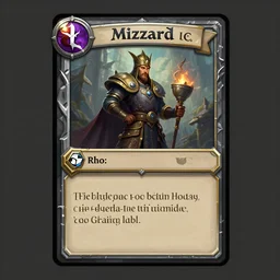 medieval trading card game template in a graphics program, front of the card. by blizzard. uncropped