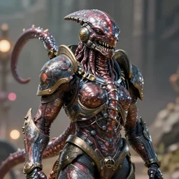 closeup fallout 4 character screenshot of a humanoid kraken, enb, ambient occlusion, subsurface scattering, solo, 4 k, bokeh, beautiful, detailed