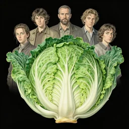 highly detailed portrait of a gigachad cabbage, by atey ghailan, by greg rutkowski, by greg tocchini, by james gilleard, by joe fenton, by kaethe butcher, gradient green, black, cream and white color scheme, trending in pinterest, award winning details