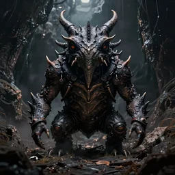 A creature in style of Brom, symmetrical, dark fantasy