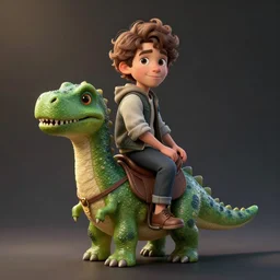 a portrait of a man sitting in a saddle on the back of a tiny green dinosaur, adorable and whimsical, fantasy, adorable, unreal engine, octane render, sharp focus, high contrast, volumetric lighting, illustration, art by antonio j. manzanedo