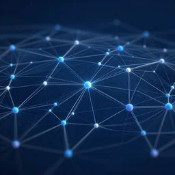 a graph of nodes, digital art