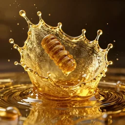 golden honey splash, fantasy, hd, volumetric lighting, 4 k, intricate detail, by jesper ejsing, irakli nadar