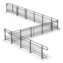 parkour park le corbusier railings snigelparken, railings, photo, 4 k, detailed drawing