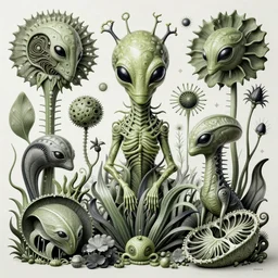 hyper - detailed matte illustration of alien flora and fauna by iris van herpen based on plate 6 1 of art forms in nature by ernst haeckel, zaha hadid
