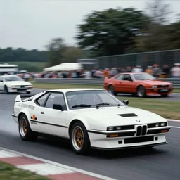 vintage archival race footage of a single 1995 Vector W8 Twin Turbo, with elements of the BMW M1, movie still, speed, cinematic Panavision 5384 film