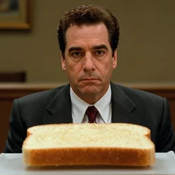 film still of steve buscemi made out of bread in reservoir dogs, 4 k