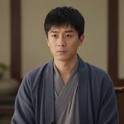 Medium shot of a typical character in the style of ruan jia