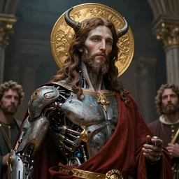 beautiful masterpiece high detail portrait closeup of a orthodox saint demon jesus, hybrid, dungeons and dragons art, by artgerm, zdizslaw beksinski, wayne reynolds, josan gonzalez, artstation trending, epic, biomechanical, ultra high cinematic quality character render, low angle, production quality movie poster artwork