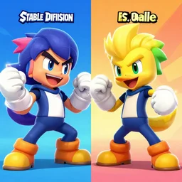 stable diffusion versus dalle, ai fight, in super smash bross style