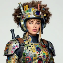 portrait of a margot robbie as a gundam pilot, with an intricate, detailed, urban inspired hiphop afro futuristic helmet, vector behance hd jesper ejsing, rhads, makoto shinkai, lois van baarle, ilya kuvshinov, rossdraws, hd, 3 2 k, ilya kuvshinov, gustav klimt