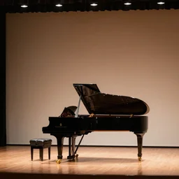 grand piano in the middle of a stage, trending on artstation