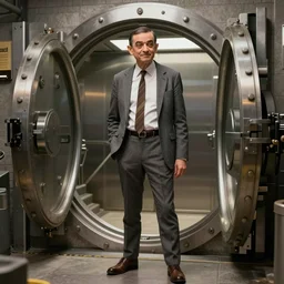 mr bean as the vault dweller in fallout 4, covert art, concept art, highly detailed, award winning