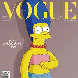 Photo of a beautiful 20yo Marge Simpson by Mario Testino on the cover of Vogue Magazine detailed, 82 mm sigma art