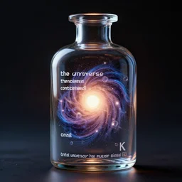 “the universe contained in a glass bottle, extreme detail, unreal render, dramatic light, 4K”