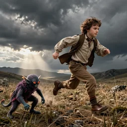 Frodo running from gollum, action , go pro footage