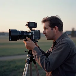 photoreal documentary style cinematography still from a 1 9 6 9 national film board of canada film shot on eastman 7 2 5 4 1 6 mm film with a angenieux 1 2 - 1 2 0 lens at magic hour