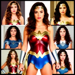 collage of mila kunis as wonder woman 1 9 7 6