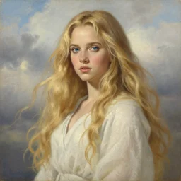 model baroque oil painting jessica alba cloudy sky background ln illustration concept art lotr anime key visual portrait long flowing blonde hair blue eyes fine detail delicate features gapmoe kuudere trending pixiv by victo ngai fanbox by greg rutkowski makoto shinkai takashi takeuchi studio ghibli