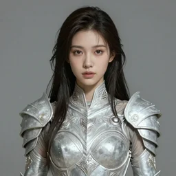 a professional portrait of a beautiful young female, clothed in ethereal battle armor, olive skin, long dark hair, beautiful bone structure, symmetrical facial features, intricate, elegant, digital painting, concept art, smooth, sharp focus, finely detailed, illustration, from Valerian and the City of a Thousand Planets, by Ruan Jia and Mandy Jurgens and Artgerm and William-Adolphe Bouguerea