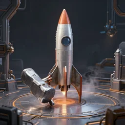 hammer rocket, 4 k, art station concept, highly detailed