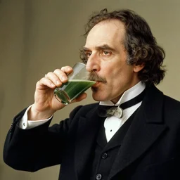 rudolf steiner drinking a wheatgrass shot