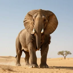 Professional Photography Of A Giant Beast In A Desert, 4K, Photorealistic