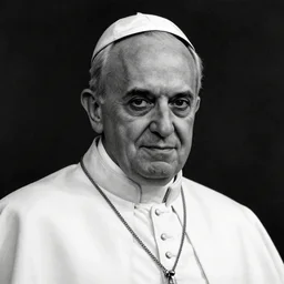 a charcoal portrait of pope john paul ii