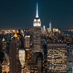 a photograph of a city skyline, at night, highly detailed, photorealistic, 4 k, wallpaper