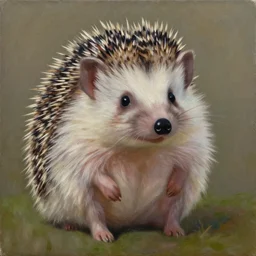 emma watson dressed as a hedgehog, by ross tran, oil on canvas