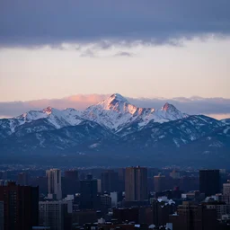 landscape photography, new york city and mountains, cold lighting, morning hour, mountains, clouds, beautiful, kodachrome, 4 k, hd