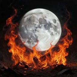 the moon on fire by lisa frank inspired by zdzislaw beksinski