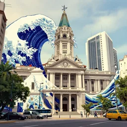 Digital art of Buenos Aires, Argentina, high quality artwork by Greg Rutkowski and Hokusai