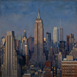 new york city skyline by matisse, highly detailed, ambient lighting