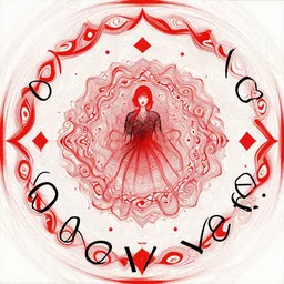 album cover art for lady over tessellation red white black by akihiko yoshida