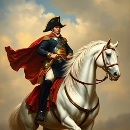 a portrait of napoleon on his white horse