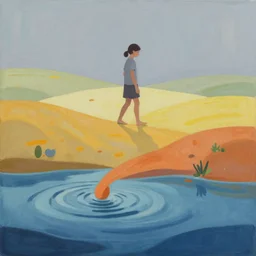 the first colors getting out of the primordial soup to walk on land. painting by yves tanguy, walton ford